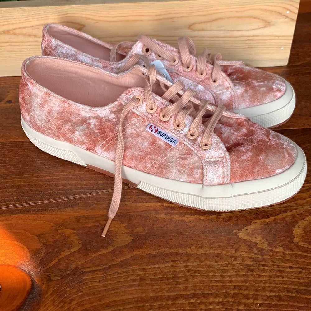 Superga Tie Dye Pink/Peach Velvet Sneakers Brand New in Box - Picture 10 of 16